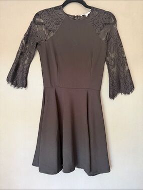 BB Dakota Black Lace Fit & Flare Dress with lace back